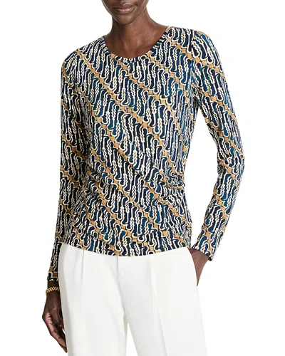 NIC + ZOE NIC+ZOE VINTAGE BATIK DRAPED LONG SLEEVE TOP