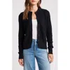 Nic + Zoe Nic+zoe Vital Tweed Waffle Stitch Cardigan In Black Mix