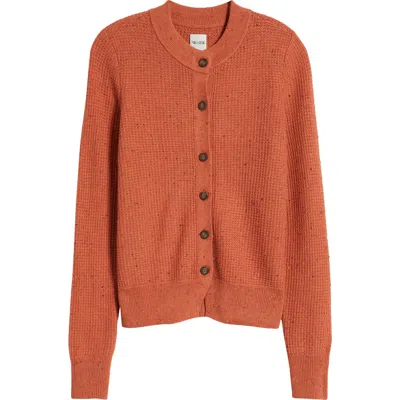 Nic + Zoe Nic+zoe Vital Tweed Waffle Stitch Cardigan In Spice Mix