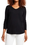 Nic + Zoe Vital V-neck Pullover In Black Onyx