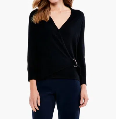 Nic + Zoe Vital Wrap Sweater In Black Onyx