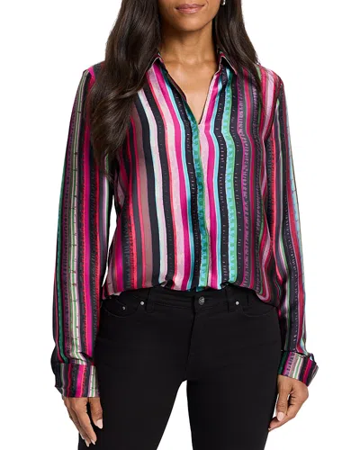 Nic + Zoe Vivid Vision Shirt In Red Multi