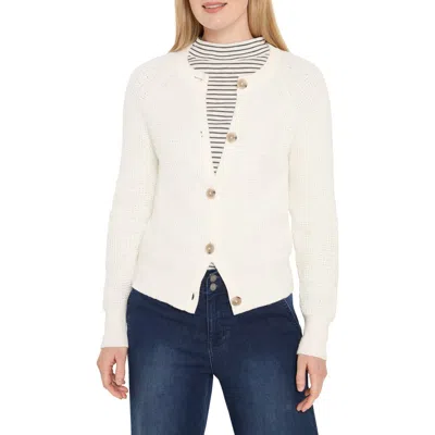 Nic + Zoe Nic+zoe Waffle Tuck Cardigan In White