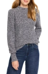 Nic + Zoe Nic+zoe Waffle Stitch Crewneck Sweater In Indigo Mix