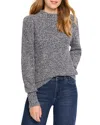 Nic + Zoe Nic+zoe Waffle Stitch Crewneck Sweater In Indigo Mix