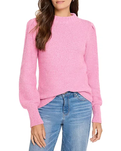 Nic + Zoe Nic+zoe Waffle Stitch Crewneck Sweater In Orchid Petal