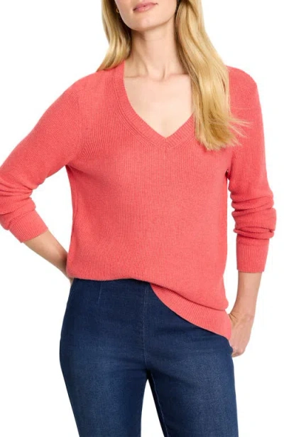 NIC + ZOE NIC+ZOE WAFFLE STITCH V-NECK SWEATER
