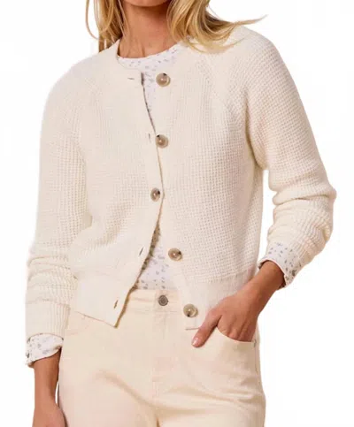 Nic + Zoe Waffle Tuck Cardigan In Classic Cream In Neutral