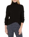 Nic + Zoe Nic+zoe Waffle Stitch Tuck Sweater In Black