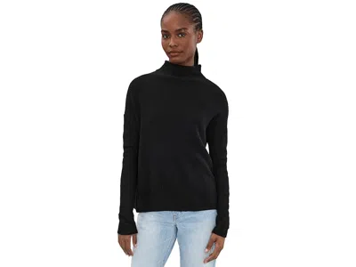 Nic + Zoe Waffle Tuck Sweater In Black