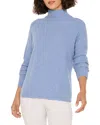 Nic + Zoe Nic+zoe Waffle Stitch Tuck Sweater In Blue