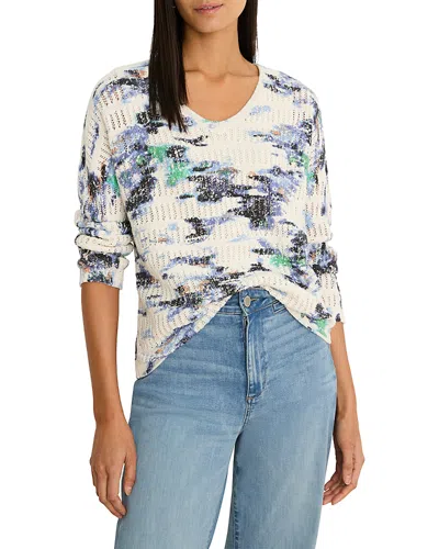 Nic + Zoe Nic+zoe Water Lillies Pointelle Sweater In Multi