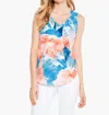 Nic + Zoe Watercolor Blooms Tank In Orange Multi In Orange