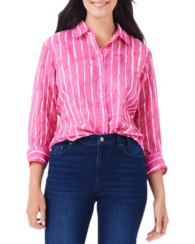 NIC + ZOE NIC+ZOE WATERCOLOR STRIPE GIRLFRIEND SHIRT
