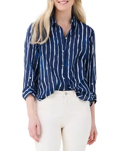 Nic + Zoe Nic+zoe Watercolor Stripe Girlfriend Shirt