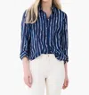 Nic + Zoe Nic+zoe Watercolor Stripe Girlfriend Cotton Button-up Shirt In Multi