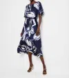 Nic + Zoe Watercolor Vines Brooke Dress In Indigo Multi
