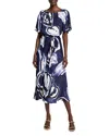 Nic + Zoe Watercolor Vines Brooke Dress In Indigo Multi In Indigo Multi