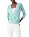 Nic + Zoe Watercolor Waves 4 Way Cardigan In Aqua Multi In Blue