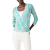 Nic + Zoe Watercolor Waves 4 Way Cardigan In Aqua Multi In Aqua Multi