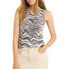Nic + Zoe Wave Mix Knit Tank Top In Indigo In Indigo Multi