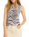 Nic + Zoe Wave Mix Knit Tank Top In Indigo