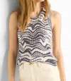 Nic + Zoe Wave Mix Knit Tank Top In Indigo