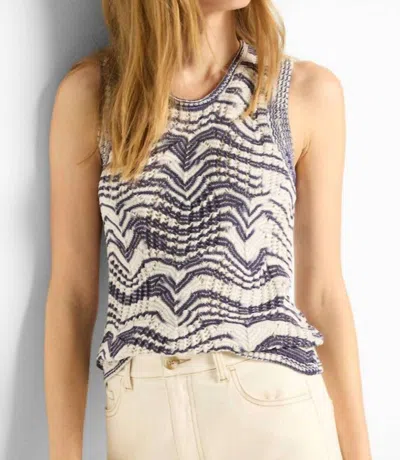 NIC + ZOE WAVE MIX KNIT TANK IN INDIGO MULTI