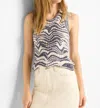 Nic + Zoe Wave Mix Knit Tank Top In Indigo In Multi