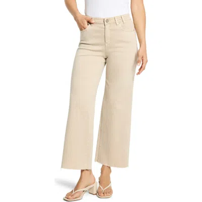 Nic + Zoe Nic+zoe Weekend Raw Hem Mid Rise Ankle Wide Leg Jeans In Neutral