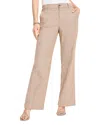 Nic + Zoe Nic+zoe Eliot Cotton & Linen Wide Leg Pants In Brown Mix