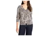 Nic + Zoe Wild Dot Buttoned Up Pullover Sweater In Gray