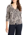 Nic + Zoe Wild Dot Buttoned Up Pullover Sweater In Multi