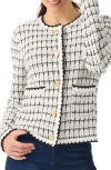 Nic + Zoe Nic+zoe Mixed Up Boxy Cardigan In White