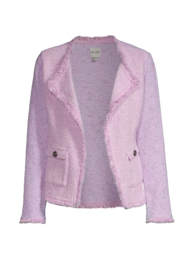 Nic + Zoe Women's Cotton-blend Fringe Jacket In Tulip
