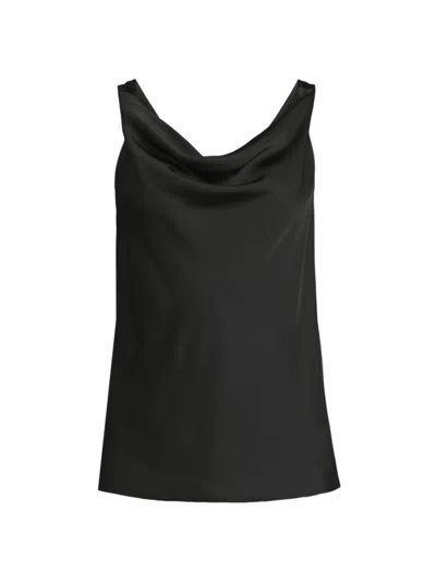 Nic + Zoe Women's Crepe Drape Tank Top In Black