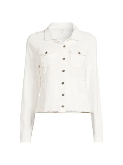 Nic + Zoe Women's Denim Look Jacket In Paper White