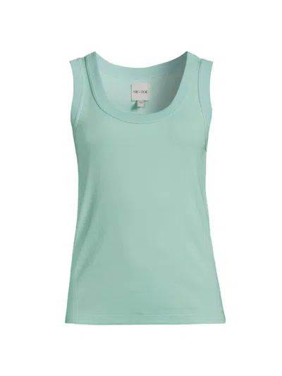 Nic + Zoe Women's Perfect Knit Ribbed Scoop Tank Top In Seafoam