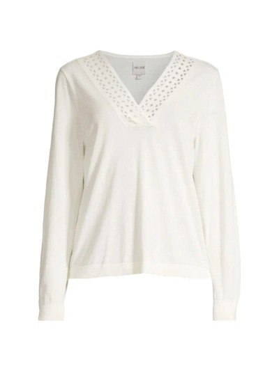 Nic + Zoe Women's Polished Up Cotton-blend Sweater In Classic Cream