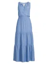 Nic + Zoe Women's Rumba Linen Daydream Maxi Dress In Blue Mix