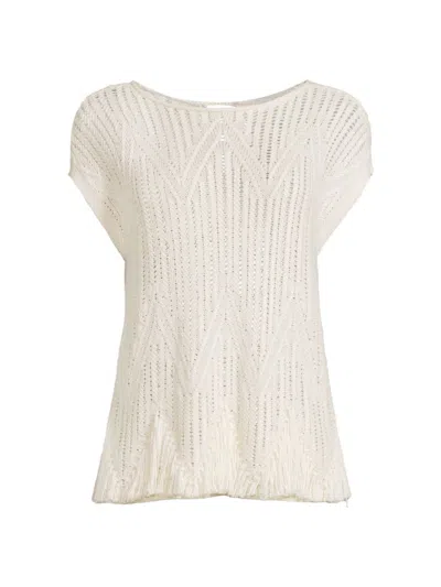 Nic + Zoe Women's Textured Knit Swing Sweater In Classic Cream