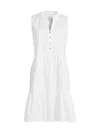 Nic + Zoe Nic+zoe Tia Tiered Sleeveless Stretch Cotton Dress In Paper White