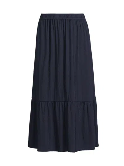 Nic + Zoe Women's Tiered Midi Skirt In Dark Indigo