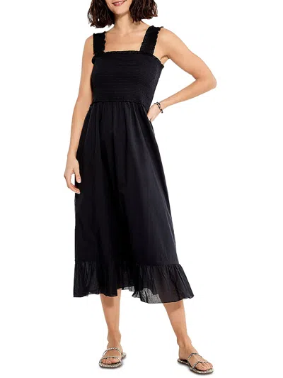 Nic + Zoe Womens Cotton Maxi Midi Dress In Black