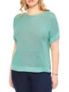 Nic + Zoe Easy Sleeve Summer Sweater In Dusty Aqua In Multi