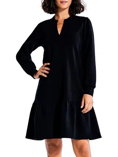 Nic + Zoe Womens Cuffed Mini Mini Dress In Black