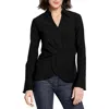 Nic + Zoe Nic+zoe Wonderstretch Twist Front Top In Black
