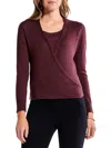 Nic + Zoe Womens Heathered Open Front Cardigan Sweater In Brown
