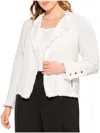 Nic + Zoe Fringe Mix Knit Jacket In White
