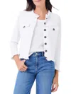 Nic + Zoe Womens Lightweight Fringed Utility Jacket In White